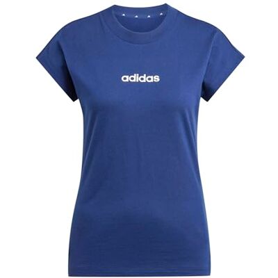 Adidas Femme ESSENTIALS LINEAR COTTON T-SHIRT, Dark Blue/White, L Adidas Femme ESSENTIALS LINEAR COTTON T-SHIRT, Dark Blue/White, L