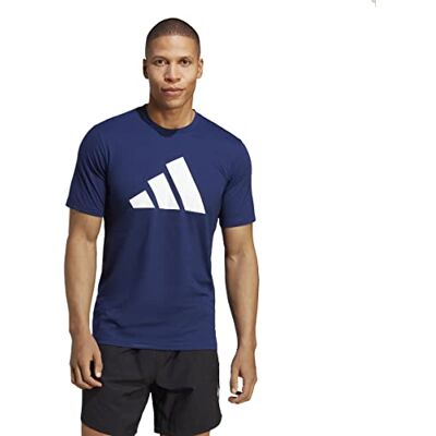 Adidas Homme Train Essentials Feelready Logo Training Tee, Dark Blue/White, M Adidas Homme Train Essentials Feelready Logo Training Tee, Dark Blue/White, M