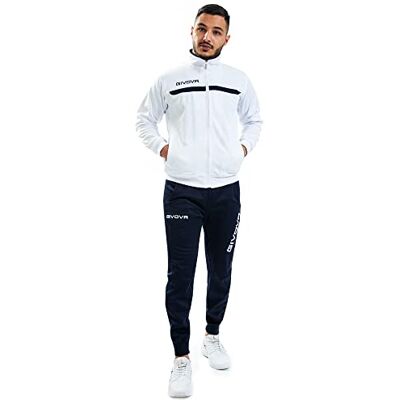 Givova , One Full Zip trainingspak, wit/blauw, 3XL Givova , One Full Zip trainingspak, wit/blauw, 3XL