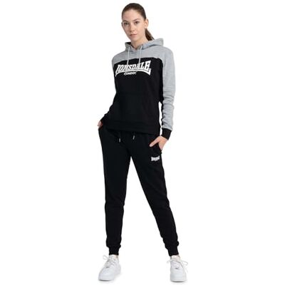 Lonsdale Lurgan trainingspak voor dames met capuchon, Zwart/Grijs Lonsdale Lurgan trainingspak voor dames met capuchon, Zwart/Grijs