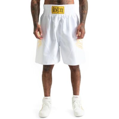 Lee Boxbroek Bonaventure Boxing Shorts voor heren, Wit/Goud, 3XL Lee Boxbroek Bonaventure Boxing Shorts voor heren, Wit/Goud, 3XL