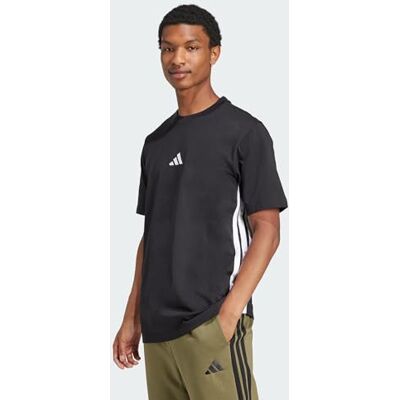 Adidas Essential Three Stripes Single Jersey Shirt, Zwart/Wit, L Adidas Essential Three Stripes Single Jersey Shirt, Zwart/Wit, L