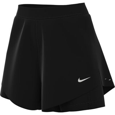 Nike Swift Dri-Fit HJ5376-010 Short de course 2 en 1 avec taille moyenne pour femme, noir/argenté réfléchissant, taille S Nike Swift Dri-Fit HJ5376-010 Short de course 2 en 1 avec taille moyenne pour femme, noir/argenté réfléchissant, taille S