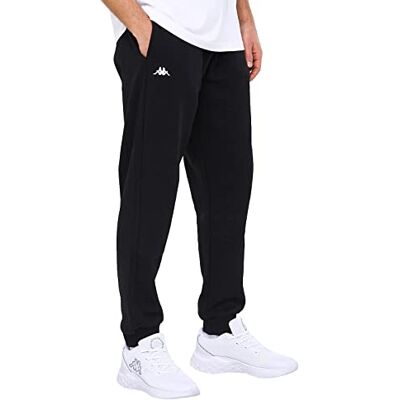 Kappa VRODELL Joggingbroek voor heren, van sweatstof, voor sport, vrije tijd en fitness, tailleband met trekkoord, in de kleuren grijs, zwart en, zwart., XXL Kappa VRODELL Joggingbroek voor heren, van sweatstof, voor sport, vrije tijd en fitness, tailleband met trekkoord, in de kleuren grijs, zwart en, zwart., XXL