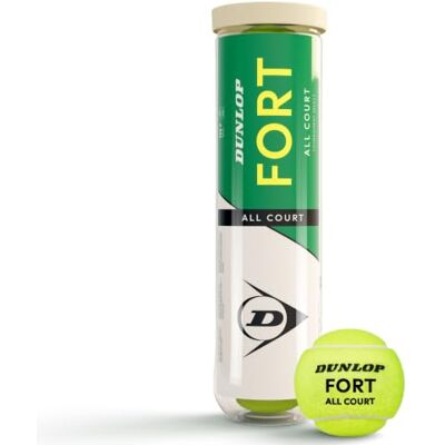 Dunlop Fort All Court TS Balles de tennis Elite Matchperformance Approuvé par l'ITF Noyau en caoutchouc de qualité supérieure Feutre tissé Rebond constant Dunlop Fort All Court TS Balles de tennis Elite Matchperformance Approuvé par l'ITF Noyau en caoutchouc de qualité supérieure Feutre tissé Rebond constant