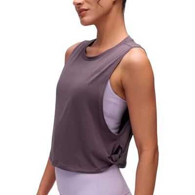 CRZ YOGA Dames Pima Cotton Workout Tank Crop Sport Shirt Mouwloos Yoga Running Tops Entraînement, Naturellement Doux, Lâche, Crop, Col Rond, Nœuds Latéraux, Débardeurs pour Femme 38 CRZ YOGA Dames Pima Cotton Workout Tank Crop Sport Shirt Mouwloos Yoga Running Tops Entraînement, Naturellement Doux, Lâche, Crop, Col Rond, Nœuds Latéraux, Débardeurs pour Femme 38