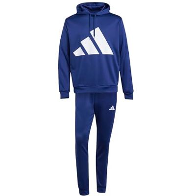 Adidas Heren Big Logo French Terry Trainingspak met capuchon, donkerblauw, XXL Adidas Heren Big Logo French Terry Trainingspak met capuchon, donkerblauw, XXL