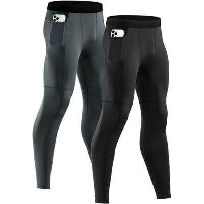 Niksa Gym Gym Compressiebroek voor heren 2-pack, sportlegging Legging Basislaagbroek Cool Dry Breathable, BlackGrey, L Niksa Gym Gym Compressiebroek voor heren 2-pack, sportlegging Legging Basislaagbroek Cool Dry Breathable, BlackGrey, L