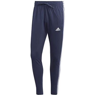 Adidas Essentials Single Jersey Tapered Open Hem 3-Stripes Broek Heren Adidas Essentials Single Jersey Tapered Open Hem 3-Stripes Broek Heren