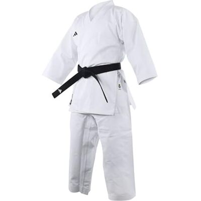 Adidas WKF Club Gi Karate Gi voor mannen, vrouwen en kinderen, perfect voor training en sparring, vechtsportuniform van duurzaam polykatoen met elastische tailleband en ademend mesh Adidas WKF Club Gi Karate Gi voor mannen, vrouwen en kinderen, perfect voor training en sparring, vechtsportuniform van duurzaam polykatoen met elastische tailleband en ademend mesh