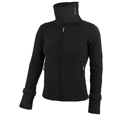 ALPIDEX Fleecejack Dames Zwart Damesjack Winddichte Outdoorjas Hoge Kraag, Grootte:XXL, Kleur:black ALPIDEX Fleecejack Dames Zwart Damesjack Winddichte Outdoorjas Hoge Kraag, Grootte:XXL, Kleur:black