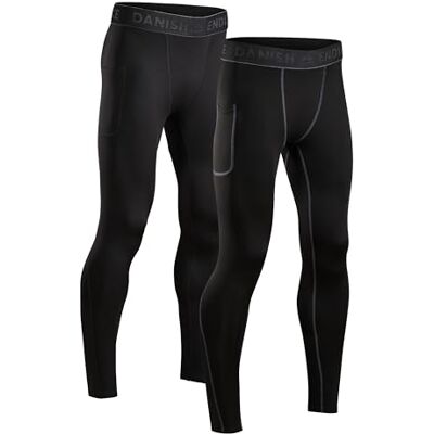 DANISH ENDURANCE Compressiepanty's voor heren, anti-wrijving, sport en hardlopen, 2 stuks M DANISH ENDURANCE Compressiepanty's voor heren, anti-wrijving, sport en hardlopen, 2 stuks M
