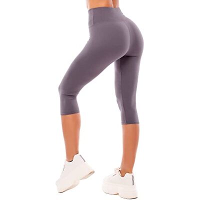 SINOPHANT Dames 3/4 caprilegging met hoge taille, korte legging voor training, gym, yoga S-M SINOPHANT Dames 3/4 caprilegging met hoge taille, korte legging voor training, gym, yoga S-M