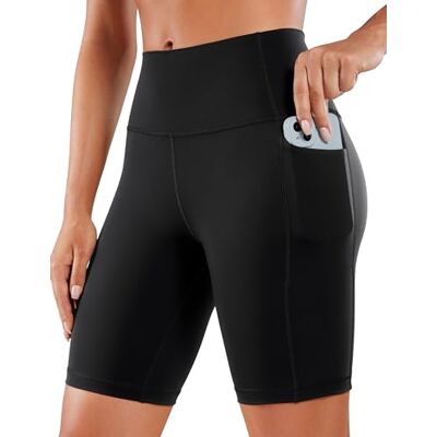 CRZ YOGA Dames Naked Feeling Fietsshort, yoga, sportshorts met hoge taille, met zakken, 10/13/15/20 cm, zwart, 40 40 CRZ YOGA Dames Naked Feeling Fietsshort, yoga, sportshorts met hoge taille, met zakken, 10/13/15/20 cm, zwart, 40 40