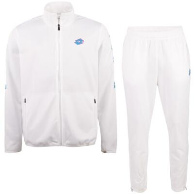 Lotto 1724023 Trainingspak voor heren, regular fit, glanzend wit, maat M Lotto 1724023 Trainingspak voor heren, regular fit, glanzend wit, maat M