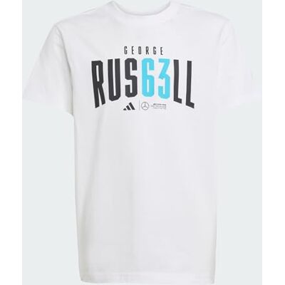 Adidas Mercedes Amg Petronas Formula One Team George Russell Tee Youth T-shirt, uniseks, kinderen, 1 stuk Adidas Mercedes Amg Petronas Formula One Team George Russell Tee Youth T-shirt, uniseks, kinderen, 1 stuk