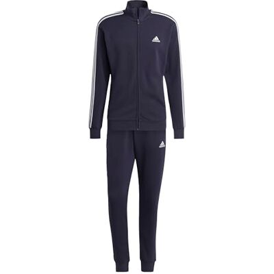 Adidas Heren Basic 3-Stripes French Terry Track Suit, Legend Ink, S Adidas Heren Basic 3-Stripes French Terry Track Suit, Legend Ink, S