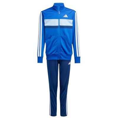 Adidas Uniseks Barn SEASONAL ESSENTIALS TIBERIO 3 STRIPES TRICOT TRACKSUIT, Royal Blue/White/Glow Blue, 13-14 jaar Adidas Uniseks Barn SEASONAL ESSENTIALS TIBERIO 3 STRIPES TRICOT TRACKSUIT, Royal Blue/White/Glow Blue, 13-14 jaar