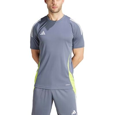 Adidas Tiro 24 voetbalshirt van textiel, Grijs/Wit Geel Adidas Tiro 24 voetbalshirt van textiel, Grijs/Wit Geel