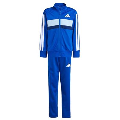 Adidas Seasonal Essentials Tiberio 3 strepen trainingspak voor kinderen, uniseks, koningsblauw/wit/lichtblauw, 7-8 jaar Adidas Seasonal Essentials Tiberio 3 strepen trainingspak voor kinderen, uniseks, koningsblauw/wit/lichtblauw, 7-8 jaar