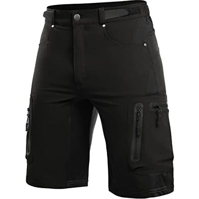 Cycorld Wandelshorts voor heren, ademend, met 6 zakken, sneldrogend, fietsbroek, fietsbroek, cargo-bermuda, trekkingbroek, broek, zwart. M Cycorld Wandelshorts voor heren, ademend, met 6 zakken, sneldrogend, fietsbroek, fietsbroek, cargo-bermuda, trekkingbroek, broek, zwart. M