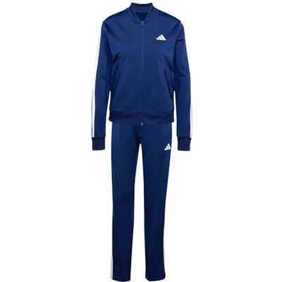 Adidas Essentials 3-Stripes Trainingspak, dames, donkerblauw, S Adidas Essentials 3-Stripes Trainingspak, dames, donkerblauw, S