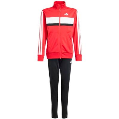 Adidas Uniseks kinderen, SEASONAL ESSENTIALS TIBERIO 3 STRIPES TRICOT TRACKSUIT, Pure Ruby/White, 11-12 jaar Adidas Uniseks kinderen, SEASONAL ESSENTIALS TIBERIO 3 STRIPES TRICOT TRACKSUIT, Pure Ruby/White, 11-12 jaar