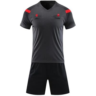 ARBOEE Sportset, shirt en short, voetbal, trainingspak, zomer, uniform, voetbalshirt, scheidsrechterskostuum, korte mouwen en shorts met zakken ARBOEE Sportset, shirt en short, voetbal, trainingspak, zomer, uniform, voetbalshirt, scheidsrechterskostuum, korte mouwen en shorts met zakken