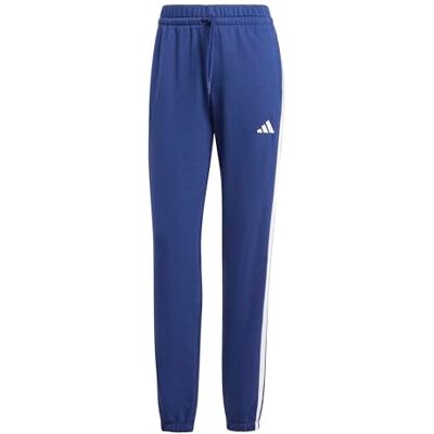 Adidas Dames Essentials 3 Stripes French Terry Cuffed Pants, Donkerblauw/Wit, S Adidas Dames Essentials 3 Stripes French Terry Cuffed Pants, Donkerblauw/Wit, S