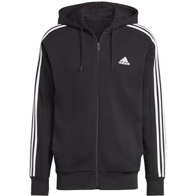 Adidas Essentials French Terry 3-Stripes Full Zip Hoodie Trainingspak met capuchon voor heren (1 stuk) Adidas Essentials French Terry 3-Stripes Full Zip Hoodie Trainingspak met capuchon voor heren (1 stuk)