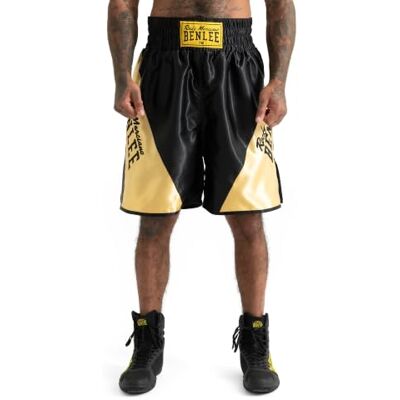 Lee Boxbroek Bonaventure Boxing Shorts voor heren, Zwart/Goud, XL Lee Boxbroek Bonaventure Boxing Shorts voor heren, Zwart/Goud, XL