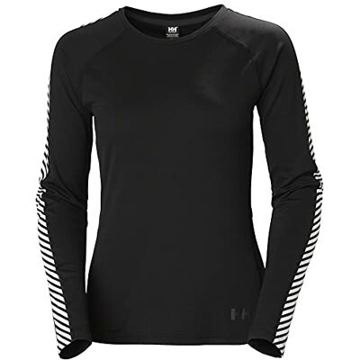 Helly Hansen Lifa Active Stripe Crew Sweatshirt voor dames, zwart Helly Hansen Lifa Active Stripe Crew Sweatshirt voor dames, zwart