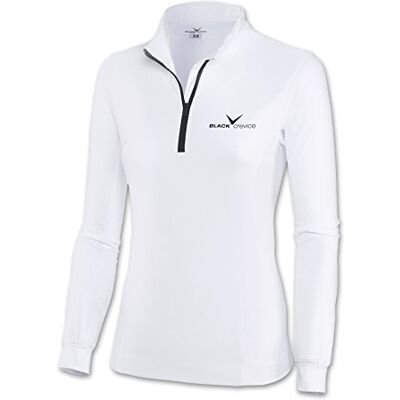Black Crevice Dames ski-T-shirt met ritssluiting, wit/zwart, maat 40 Black Crevice Dames ski-T-shirt met ritssluiting, wit/zwart, maat 40