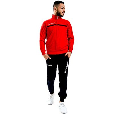 Givova , trainingspak een full rits, rood/zwart, L Givova , trainingspak een full rits, rood/zwart, L