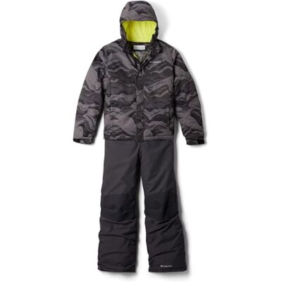 Columbia Buga Uniseks skibroek en jas voor kinderen, zwart, Tectonic, maat XXS Columbia Buga Uniseks skibroek en jas voor kinderen, zwart, Tectonic, maat XXS