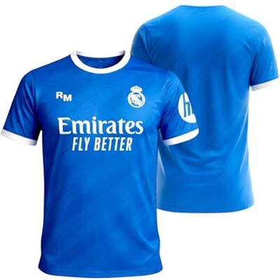 Real Madrid 3e team set voor kinderen 2025-2026 officiële Adidas replica T-shirt + broek blauw design ademende stof ideaal cadeau, Blauw Regular Real Madrid 3e team set voor kinderen 2025-2026 officiële Adidas replica T-shirt + broek blauw design ademende stof ideaal cadeau, Blauw Regular