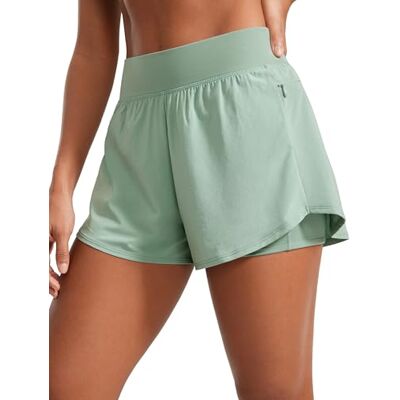 CRZ YOGA Hardloopshorts, twee in één, hoge taille, 7 cm Hoge taille, sneldrogend, licht, zakken met ritssluiting, voor dames 38 CRZ YOGA Hardloopshorts, twee in één, hoge taille, 7 cm Hoge taille, sneldrogend, licht, zakken met ritssluiting, voor dames 38