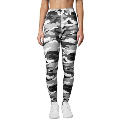Urban Classics dames Comfortabele sportbroek, rekbare trainingsbroek met militaire print, regular skinny fit Camouflage Leggings, Sneeuw Camo, M M Urban Classics dames Comfortabele sportbroek, rekbare trainingsbroek met militaire print, regular skinny fit Camouflage Leggings, Sneeuw Camo, M M