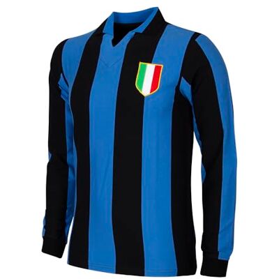 Inter 64 Retro voetbalshirt, 1963-64, uniseks, volwassenen Inter 64 Retro voetbalshirt, 1963-64, uniseks, volwassenen