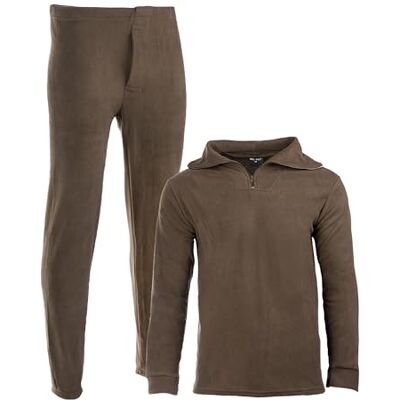 Mil-Tec Lang ondergoed van thermofleece met ritssluiting, olijfgroen, Groen Mil-Tec Lang ondergoed van thermofleece met ritssluiting, olijfgroen, Groen