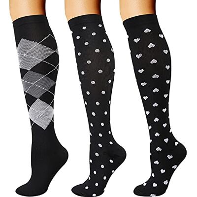 DRESHOW Compressiekousen voor mannen en vrouwen, compressiekousen voor sport, fietsen, vliegreizen, hardlopen S-M DRESHOW Compressiekousen voor mannen en vrouwen, compressiekousen voor sport, fietsen, vliegreizen, hardlopen S-M
