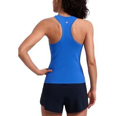 CRZ YOGA Dames Naadloze Tanktops Racerback Training Hoge Neck Blouses Sprankelende Blauw 40 40 CRZ YOGA Dames Naadloze Tanktops Racerback Training Hoge Neck Blouses Sprankelende Blauw 40 40