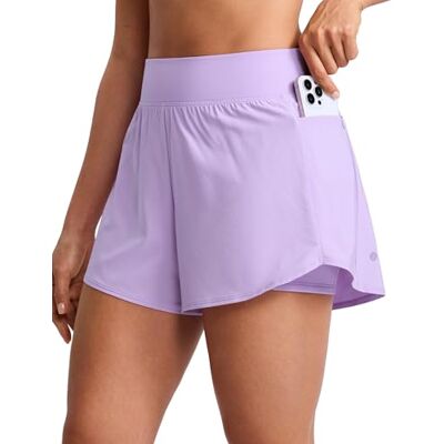 CRZ YOGA Hardloopshorts, twee in één, hoge taille, 7 cm, Lila. 46 CRZ YOGA Hardloopshorts, twee in één, hoge taille, 7 cm, Lila. 46