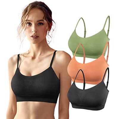 SHEKINI Sport-BH voor Dames Zonder Beugel met Uitneembare Cup Pads, Licht Sport Beha Yoga Fitness Training 3 Pack M-L SHEKINI Sport-BH voor Dames Zonder Beugel met Uitneembare Cup Pads, Licht Sport Beha Yoga Fitness Training 3 Pack M-L