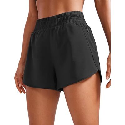 CRZ YOGA Hardloopshorts voor dames, dolfijn, hoge taille, sneldrogend, zwart. 46 CRZ YOGA Hardloopshorts voor dames, dolfijn, hoge taille, sneldrogend, zwart. 46