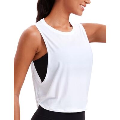 CRZ YOGA Dames Pima Cotton Workout Tank Crop Sport Shirt Mouwloos Yoga Running Tops Entraînement, Naturellement Doux, Lâche, Crop, Col Rond, Nœuds Latéraux, Débardeurs pour Femme 38 CRZ YOGA Dames Pima Cotton Workout Tank Crop Sport Shirt Mouwloos Yoga Running Tops Entraînement, Naturellement Doux, Lâche, Crop, Col Rond, Nœuds Latéraux, Débardeurs pour Femme 38