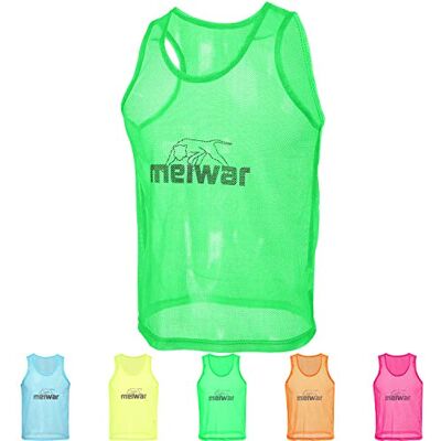 meiwar Leibchen 10 stuks trainingsshirts voor sport, voetbal, handbal in oranje, blauw, geel, groen en roze, voor heren, kinderen, dames meiwar Leibchen 10 stuks trainingsshirts voor sport, voetbal, handbal in oranje, blauw, geel, groen en roze, voor heren, kinderen, dames