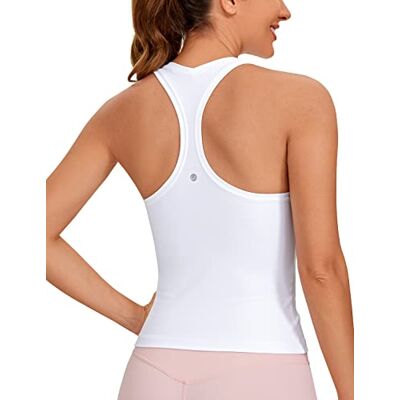 CRZ YOGA Butterluxe dames racerback tanktop mouwloos workout tops atletische yoga shirts wit 40 40 CRZ YOGA Butterluxe dames racerback tanktop mouwloos workout tops atletische yoga shirts wit 40 40