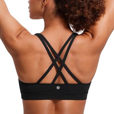 CRZ YOGA Sportbeha voor dames, yoga, fitness, uitneembare kussentjes, zonder beugel, zwart., L L CRZ YOGA Sportbeha voor dames, yoga, fitness, uitneembare kussentjes, zonder beugel, zwart., L L
