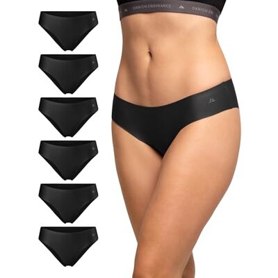 DANISH ENDURANCE Onzichtbare damesslips van microvezel, zacht en licht, 6 stuks, zwart. XS DANISH ENDURANCE Onzichtbare damesslips van microvezel, zacht en licht, 6 stuks, zwart. XS